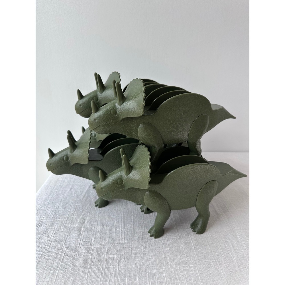 Set of 5 Funwares TriceraTaco Dinosaur Taco Holders Olive Green Kids Kitchen - Picture 3 of 7